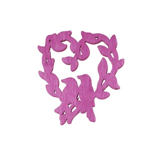 Itens Decoração dispersa pássaro madeira coração decoração de mesa cor 3,5 / 1,5 cm 72 peças