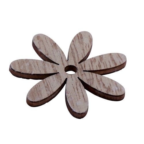 Itens Decoração dispersa flores de madeira decoração de mesa branco natural Ø4cm 72 un
