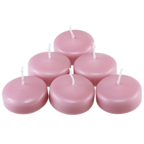 Floristik24 Velas flutuantes velas flutuantes rosa Ø4,5cm Alt.3cm 8 unidades