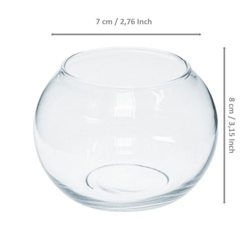 Itens Vaso Bola Mini Vaso Vidro Redondo Decoração Altura 8cm Ø7cm