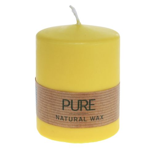 Floristik24 Vela pilar amarelo limão Velas Wenzel Velas PURA 90×70mm