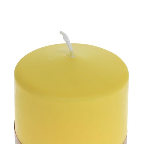 Floristik24 Vela pilar amarelo limão Velas Wenzel Velas PURA 90×70mm