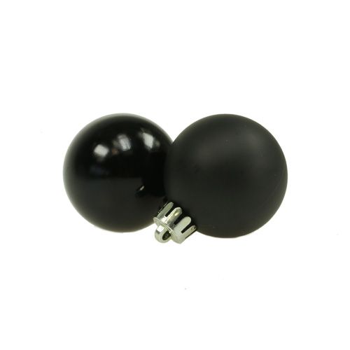 Floristik24 Bola de Natal de plástico Ø4cm preta 16 unidades
