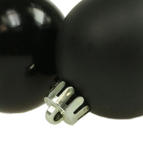 Floristik24 Bola de Natal de plástico Ø4cm preta 16 unidades