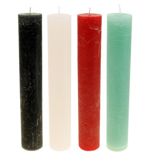 Floristik24 Velas grandes Velas em bastão coloridas 50x300mm 4uds