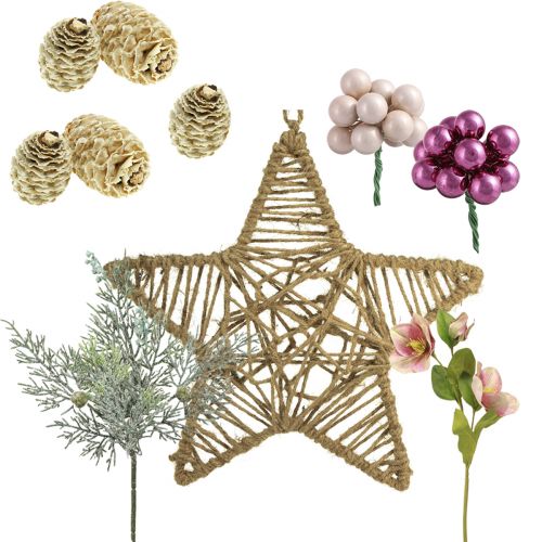 Itens Caixa DIY decoração de estrela de juta de Natal para pendurar Ø28cm
