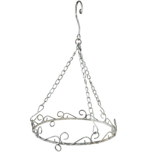 Decoração suspensa decoração de metal cinza branco vintage Ø20cm Alt.30cm