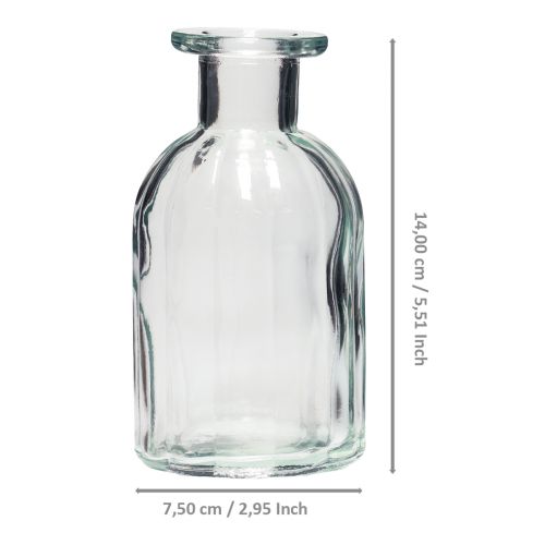 Floristik24 Vaso para garrafa vaso de vidro alto Ø7,5cm Alt.14cm