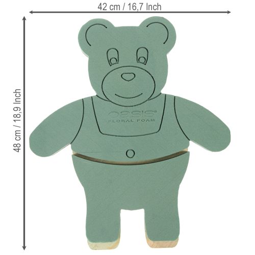 Itens Urso de pelúcia floral em espuma com suporte, 48,5 cm x 42 cm, 5 cm de altura, 1 peça