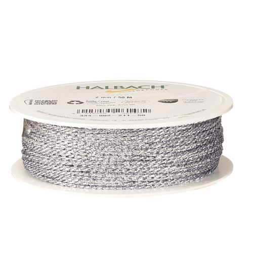 Floristik24 Cordão de prata 2mm 50m