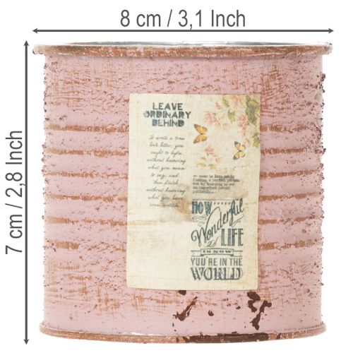 Itens Vaso de flores decorativo redondo de metal estilo antigo com rosas, Ø8cm A7,5cm