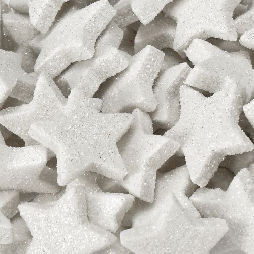 Itens Estrelas espalhadas com glitter creme 2,5cm 96 unidades