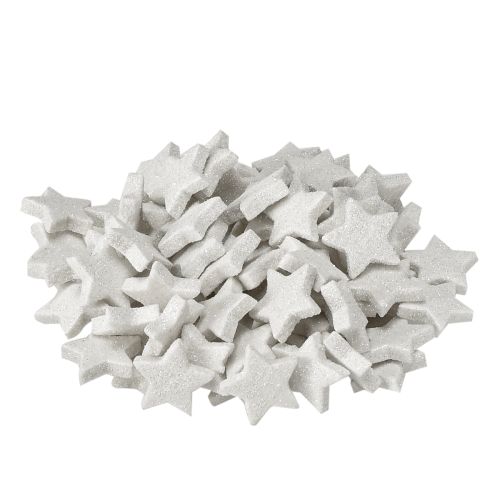 Itens Estrelas espalhadas com glitter creme 2,5cm 96 unidades
