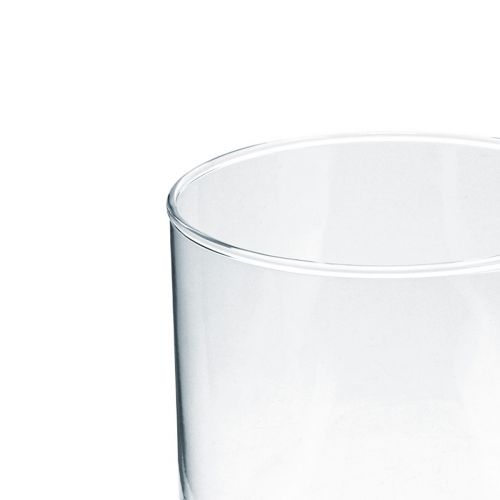 Floristik24 Vaso de vidro com pé vaso de flores decoração em vidro vintage Alt.15cm Ø11cm