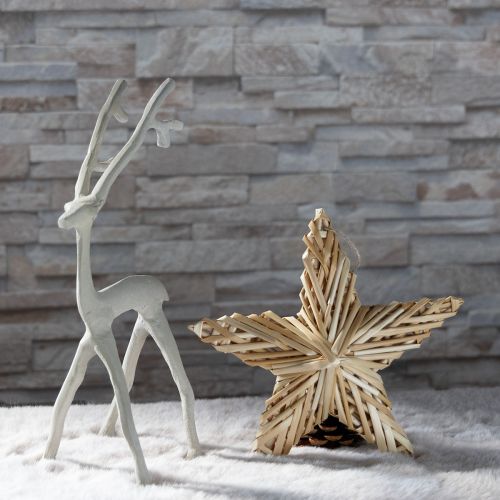 Itens Decoração de rena, figura de veado, metal, argila cinza, óptica, altura 27,5 cm