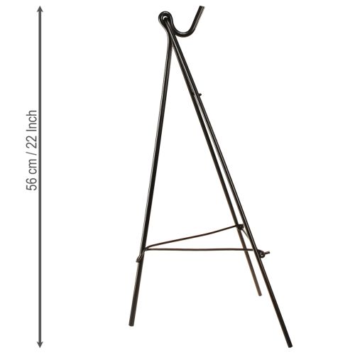 Itens Suporte para coroa de pé com gancho cavalete em metal preto H56cm