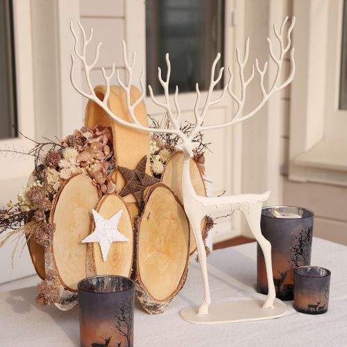 Itens Grande decoração de rena de metal decoração de Natal branca H58cm