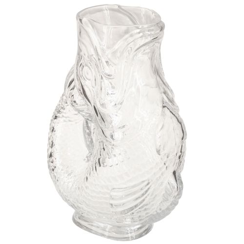 Itens Vaso de vidro em formato de peixe decorativo para uma decoração harmoniosa do ambiente, 24,5 cm