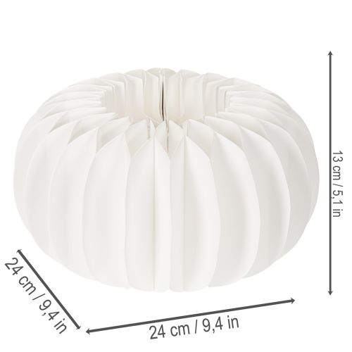 Anel de papel em formato de favo de mel, formato de abóbora redonda grande, 24 cm, pacote com 4 unidades, ideal para flores secas e decoração de outono. | Floristik24.pt