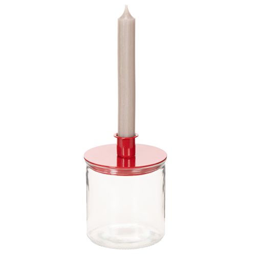 Castiçais compactos de metal vermelho para velas cônicas de 10 cm, 2 peças. | Floristik24.pt