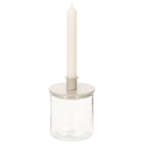Porta-velas de vidro, redondo, transparente, versátil, 12 cm, 2 peças | Floristik24.pt