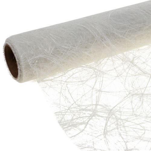 Caminho de mesa Deco fleece Sizoweb branco 30cm 5m