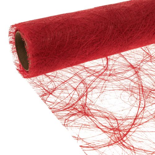 Caminho de mesa Deco fleece Sizoweb vermelho 30cm 5m