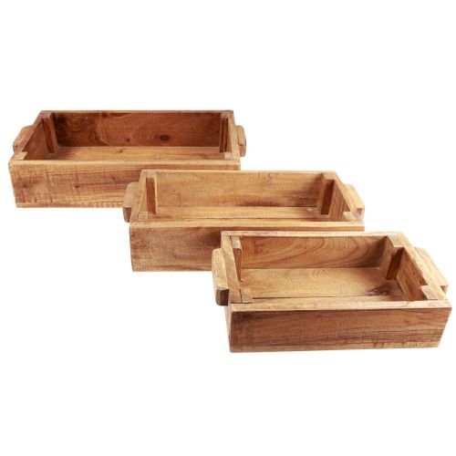 Caixa para plantar caixa de madeira para plantas 48,5/40,5/32,5cm conjunto de 3