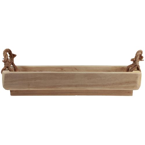 Floristik24 Caixa para plantas tigela de madeira quadrada Paulownia natural 57,5×18cm×18m