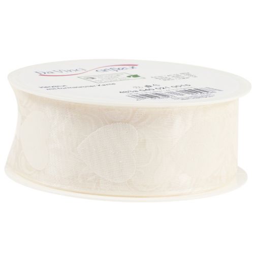 Itens Fita de organza creme fita decorativa corações 40mm 15m