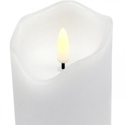 Vela LED com timer cera real vela branca pilar H17cm