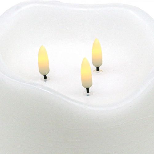 Floristik24 Vela LED grande cera branca para temporizador de bateria Ø14,5cm H15cm