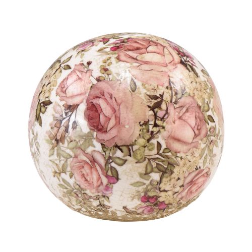Floristik24 Bola de cerâmica com rosas em faiança decorativa de cerâmica Ø9,5cm