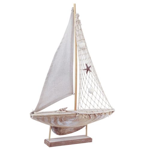 Floristik24 Decoração de veleiro decoração marítima de veleiro 31,5×5,5×48cm