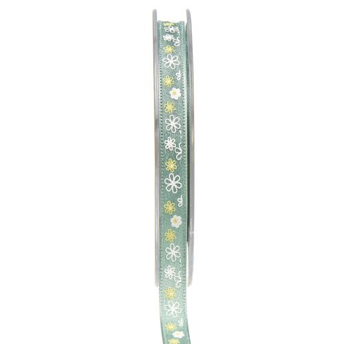 Fita para presente flores fita decorativa fita verde 10mm 15m
