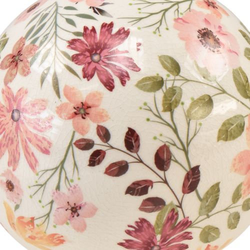 Floristik24 Bola de cerâmica com flores em faiança decorativa de cerâmica 12cm