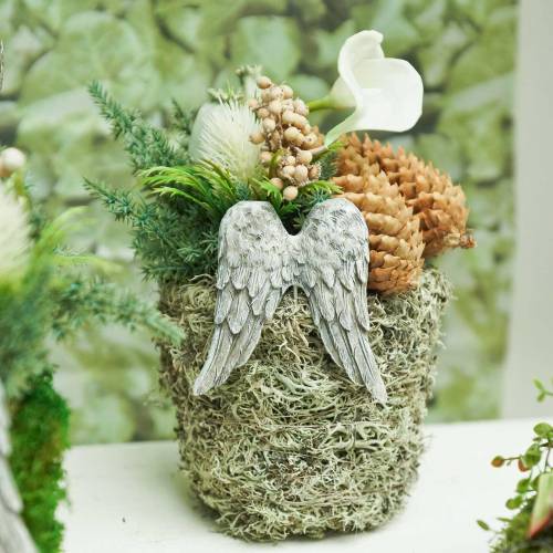 Floristik24 Plugue decorativo asas de anjo 10cm 3 un
