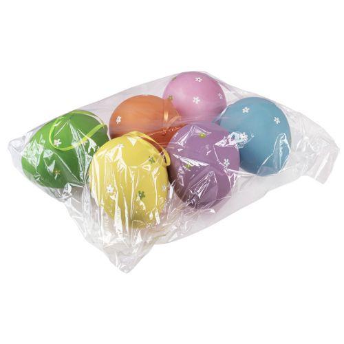 Floristik24 Ovos de Páscoa grandes para pendurar ovos de plástico 11×14,5cm 6 un