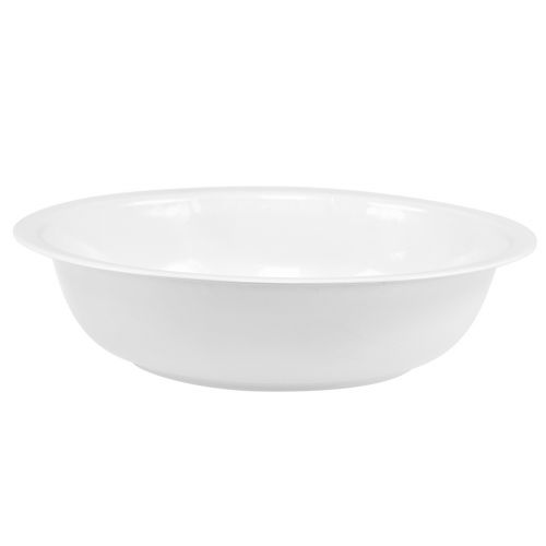 Itens Tigela de metal esmalte branco look Ø29cm Alt.7,5cm