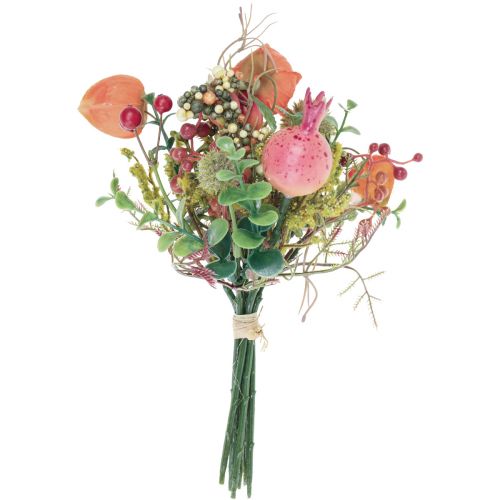 Floristik24 Buquê de flores artificiais physalis globo cardo decoração romã 21cm