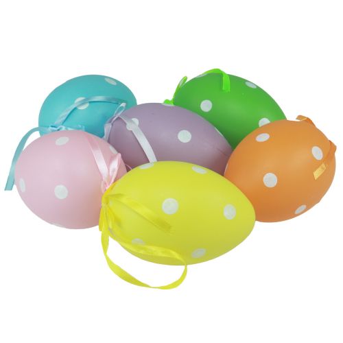 Itens Ovos de Páscoa pendurados ovos de plástico com bolinhas 8x11,5cm 6 unidades