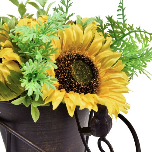 Floristik24 Carrinho de mão com arranjo de flores artificiais de girassol 30cm