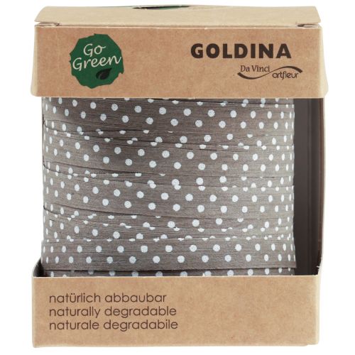 Itens Fita para presente fita de algodão pontilhada marrom 10mm 100m