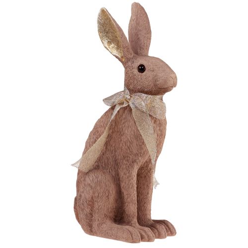 Floristik24 Coelhinho da Páscoa decoração coelhinho com laço decoração marrom Páscoa 35cm
