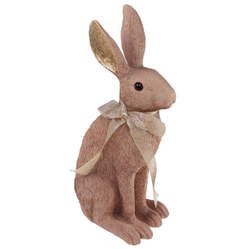 Floristik24 Coelhinho da Páscoa decoração coelhinho com laço decoração marrom Páscoa 35cm