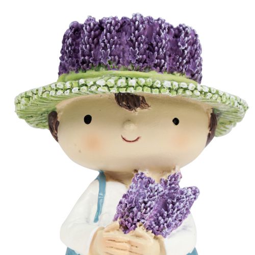 Floristik24 Figuras decorativas decoração lavanda menina e menino Alt.14,5cm 2 unidades