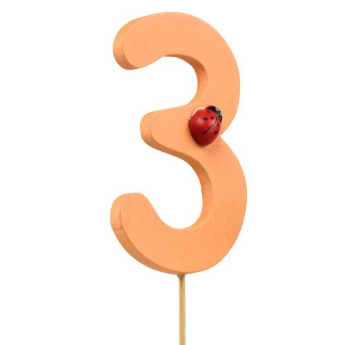 Itens Plugues numéricos aniversário 3 plugues de flores madeira 27,5 cm 16 unidades