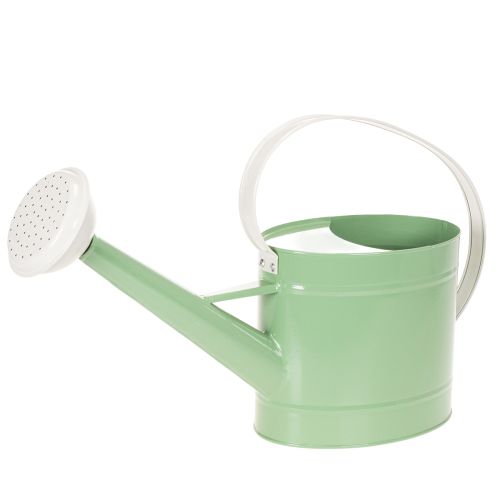 Regador decorativo de metal, estilo retrô verde pastel com detalhes em branco, para uso em jardim, varanda e ambientes internos, 52,5 x 15 x 30 cm comprar | Floristik24.pt