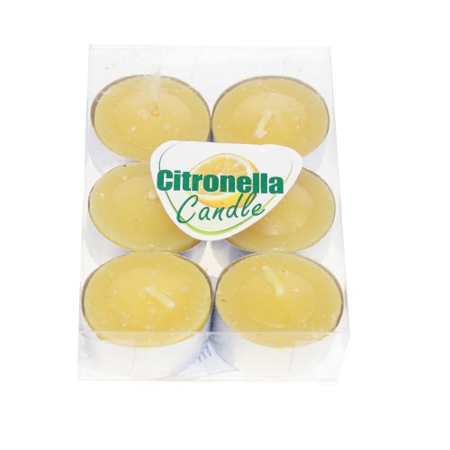 Floristik24 Vela perfumada vela de citronela, velas de chá de citronela Ø3,5cm A1,5cm 6 unidades