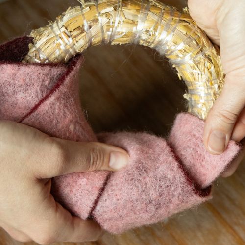 Itens Fita de feltro bicolor fita para vasos fita de feltro de lã rosa vermelho 7,5cm 5m